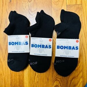 Bombas Black Athletic Socks Low-Cut Performance set of three